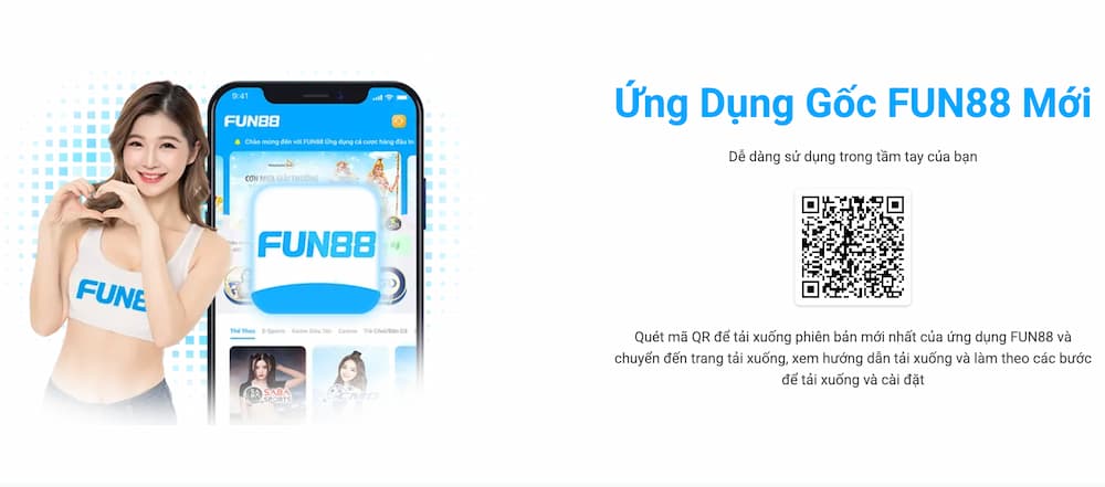 Quét mã QR chính thống tại  để tải App Fun88 cho Android không mã độc